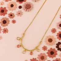Golden Glow Gem Drop Necklace