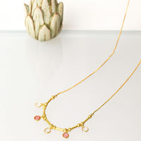 Golden Glow Gem Drop Necklace