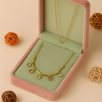 Golden Glow Gem Drop Necklace