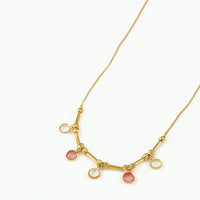 Golden Glow Gem Drop Necklace