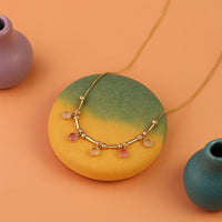 Golden Glow Gem Drop Necklace