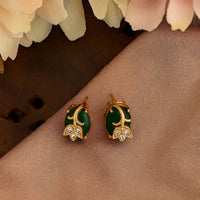 Emerald Leaf Whispers Studs