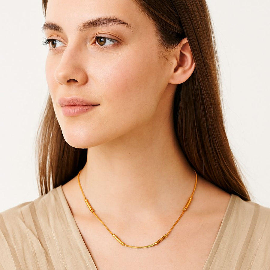 brace gold plated necklace