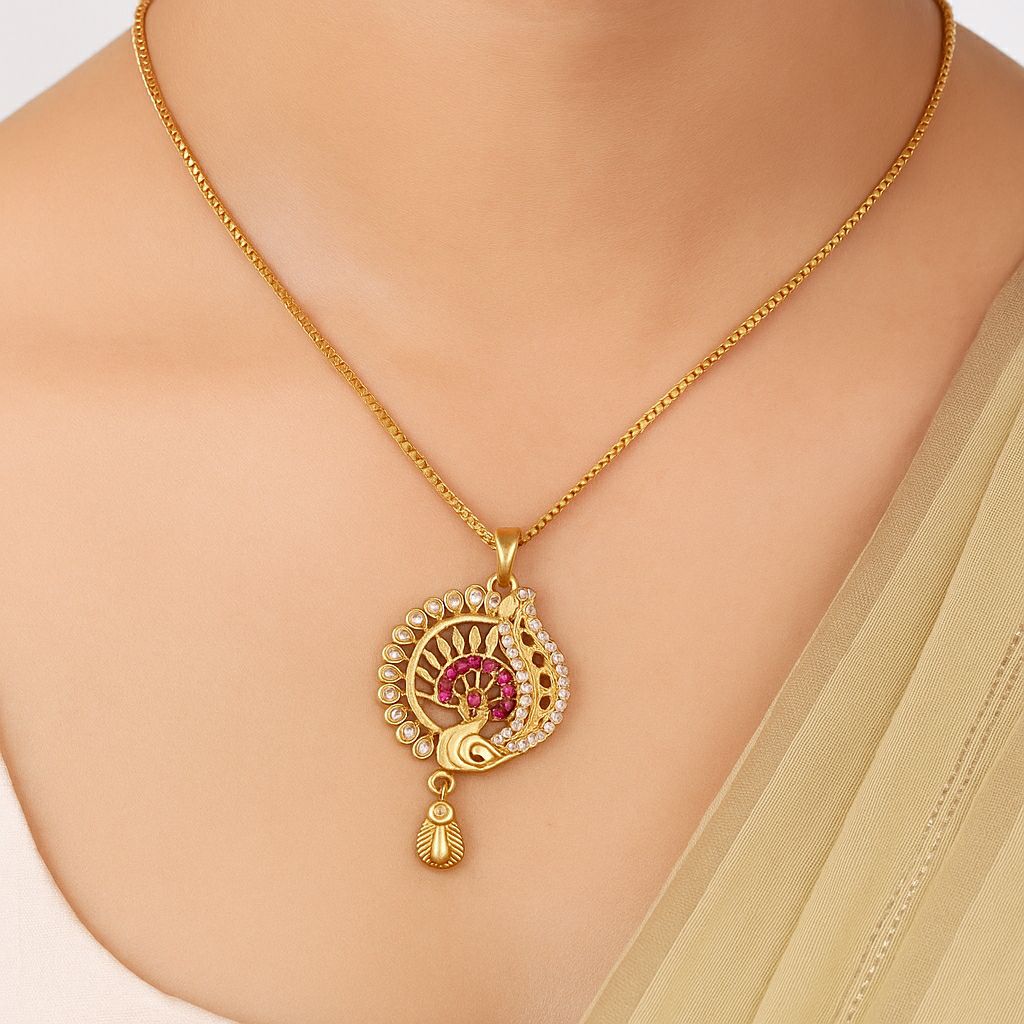 Regal Peacock Glow Pendant