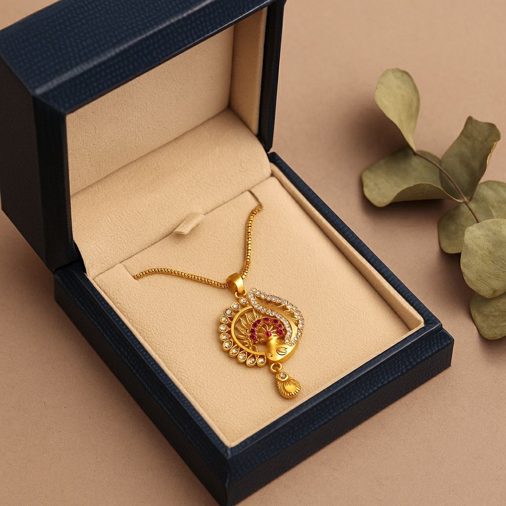 Regal Peacock Glow Pendant