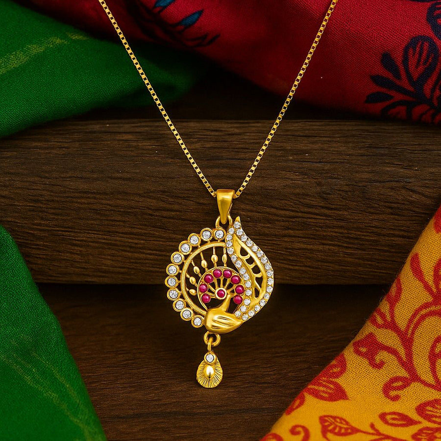 Regal Peacock Glow Pendant