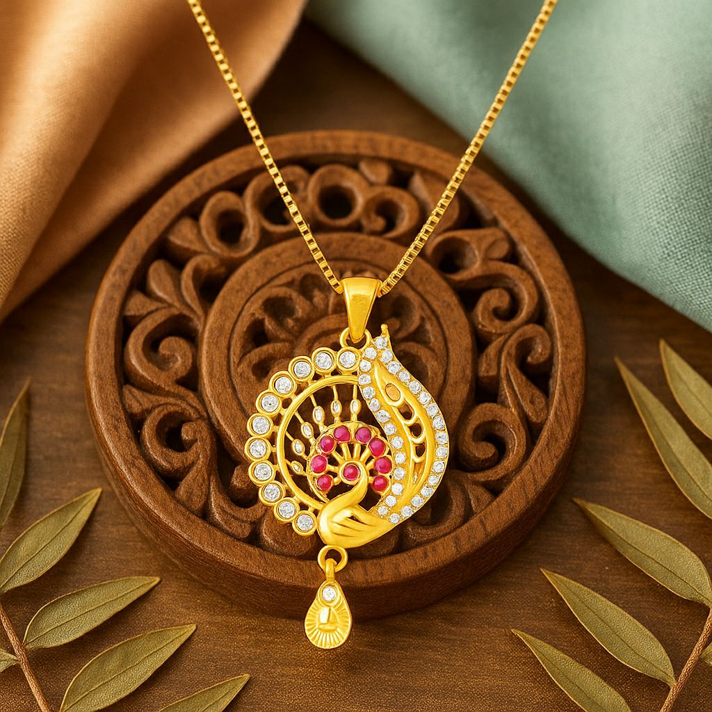 Regal Peacock Glow Pendant