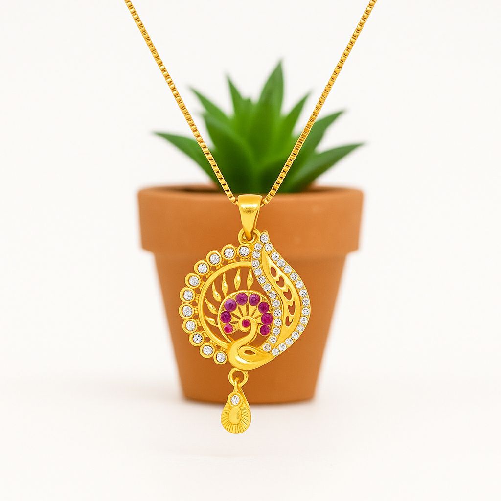 Regal Peacock Glow Pendant