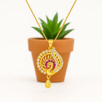 Regal Peacock Glow Pendant
