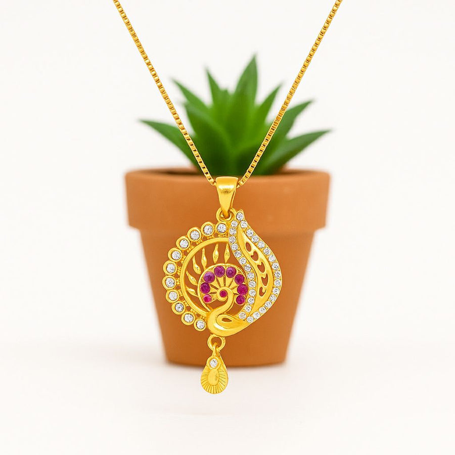Regal Peacock Glow Pendant
