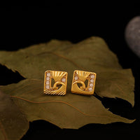 Golden Sunrise Studs earrings