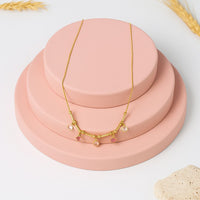 Golden Glow Gem Drop Necklace
