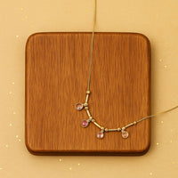 Golden Glow Gem Drop Necklace