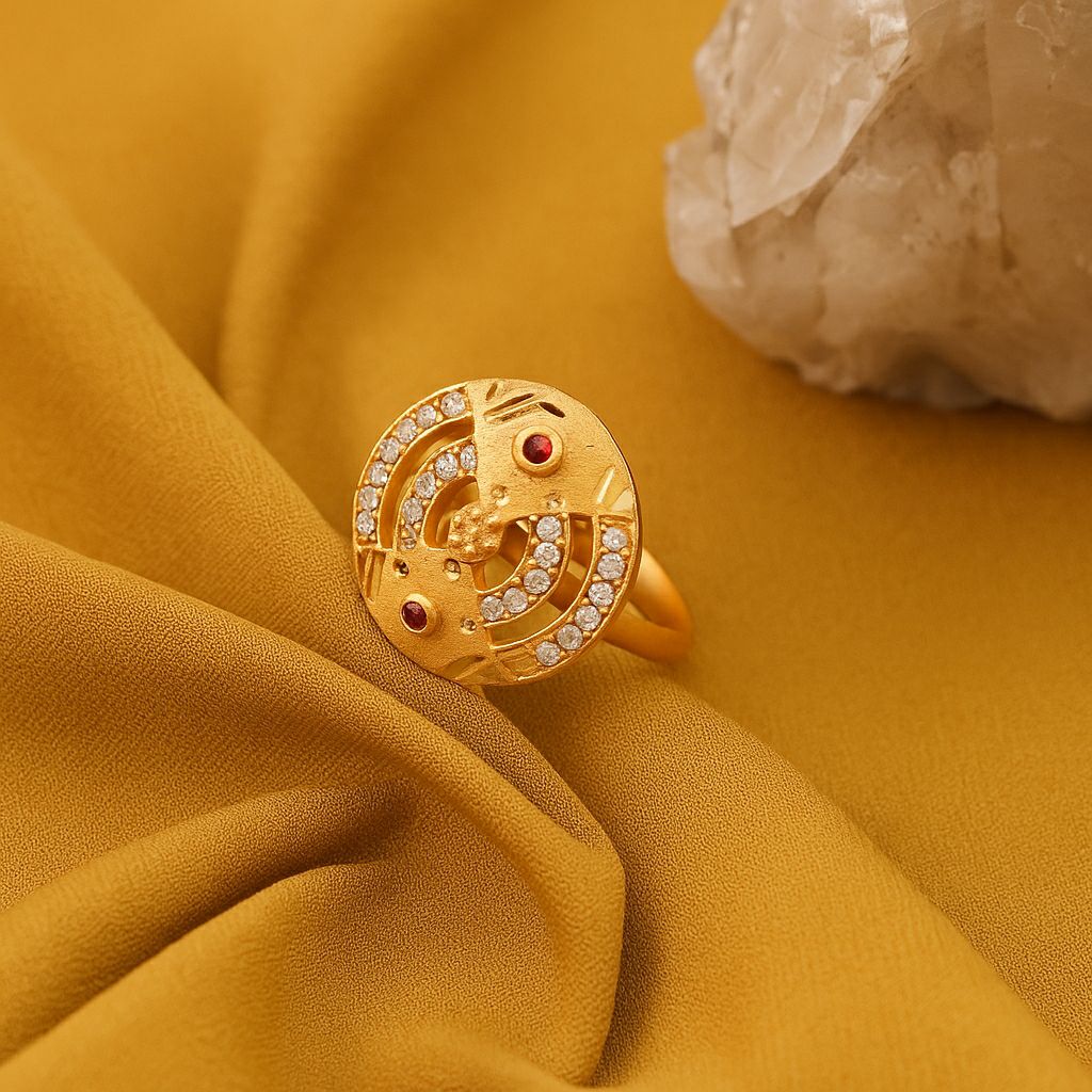 Radiant Ruby & Stone Gold Ring