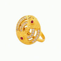 Radiant Ruby & Stone Gold Ring