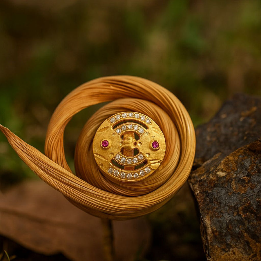 Radiant Ruby & Stone Gold Ring