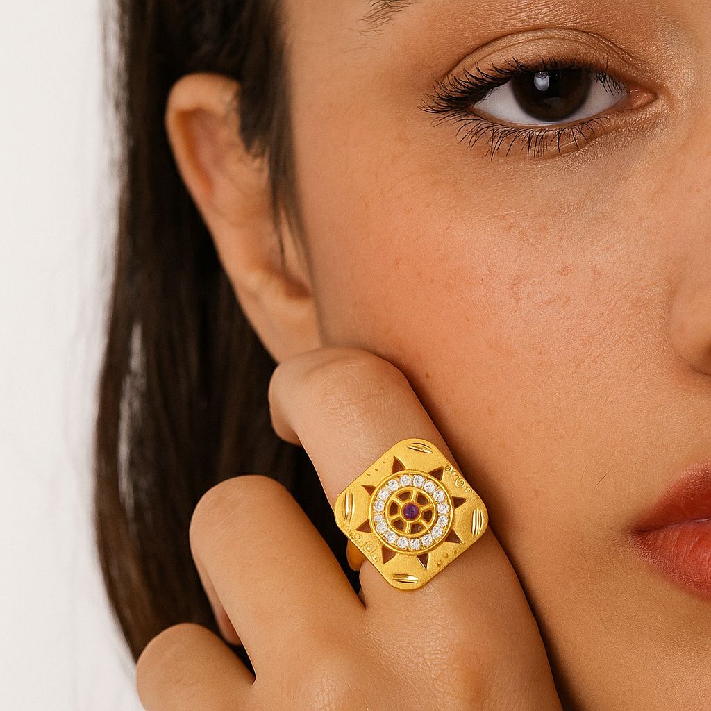 Solar Bloom Gold Ring