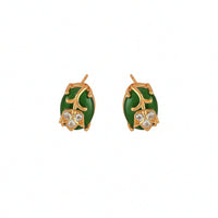 Emerald Leaf Whispers Studs