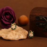 Emerald Leaf Whispers Studs