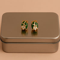 Emerald Leaf Whispers Studs
